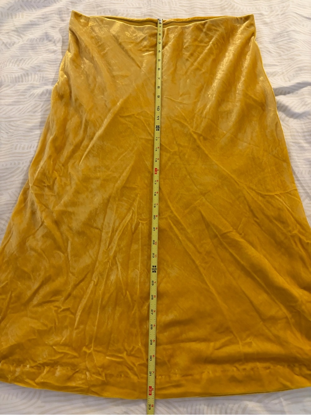 NWT Anthropologie Maeve Mustard Golden Velvet A-Line Skirt XL